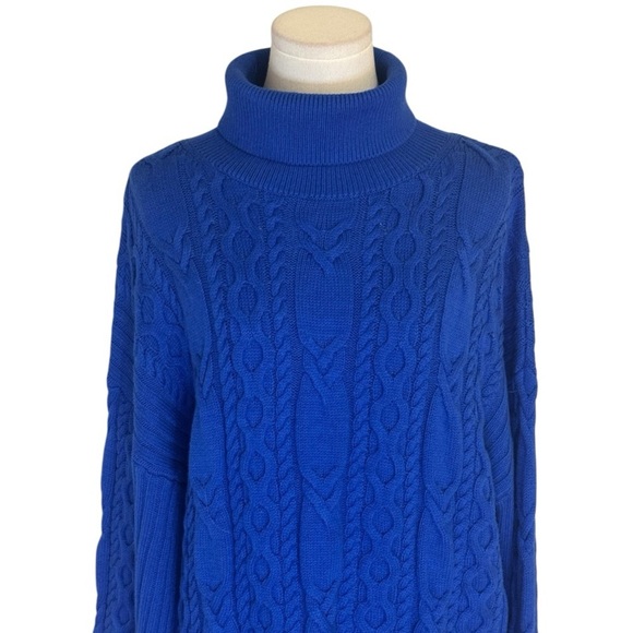& OTHER STORIES Wool Cotton Cable‎ Knit Sweater Oversized Turtleneck Size M NWT - Picture 9 of 13
